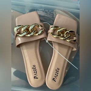 Pazzle women nude flat shoes